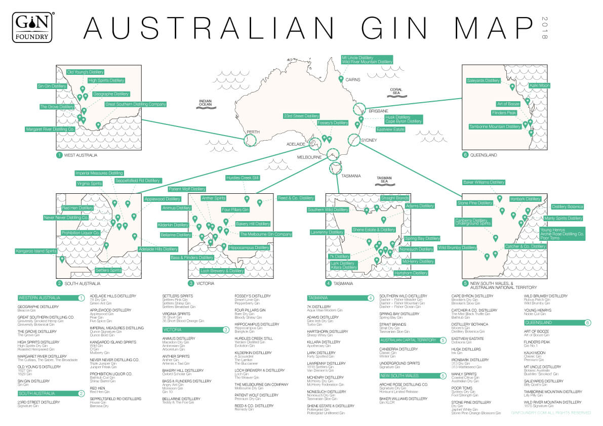 Australia Distillery Map 2018
